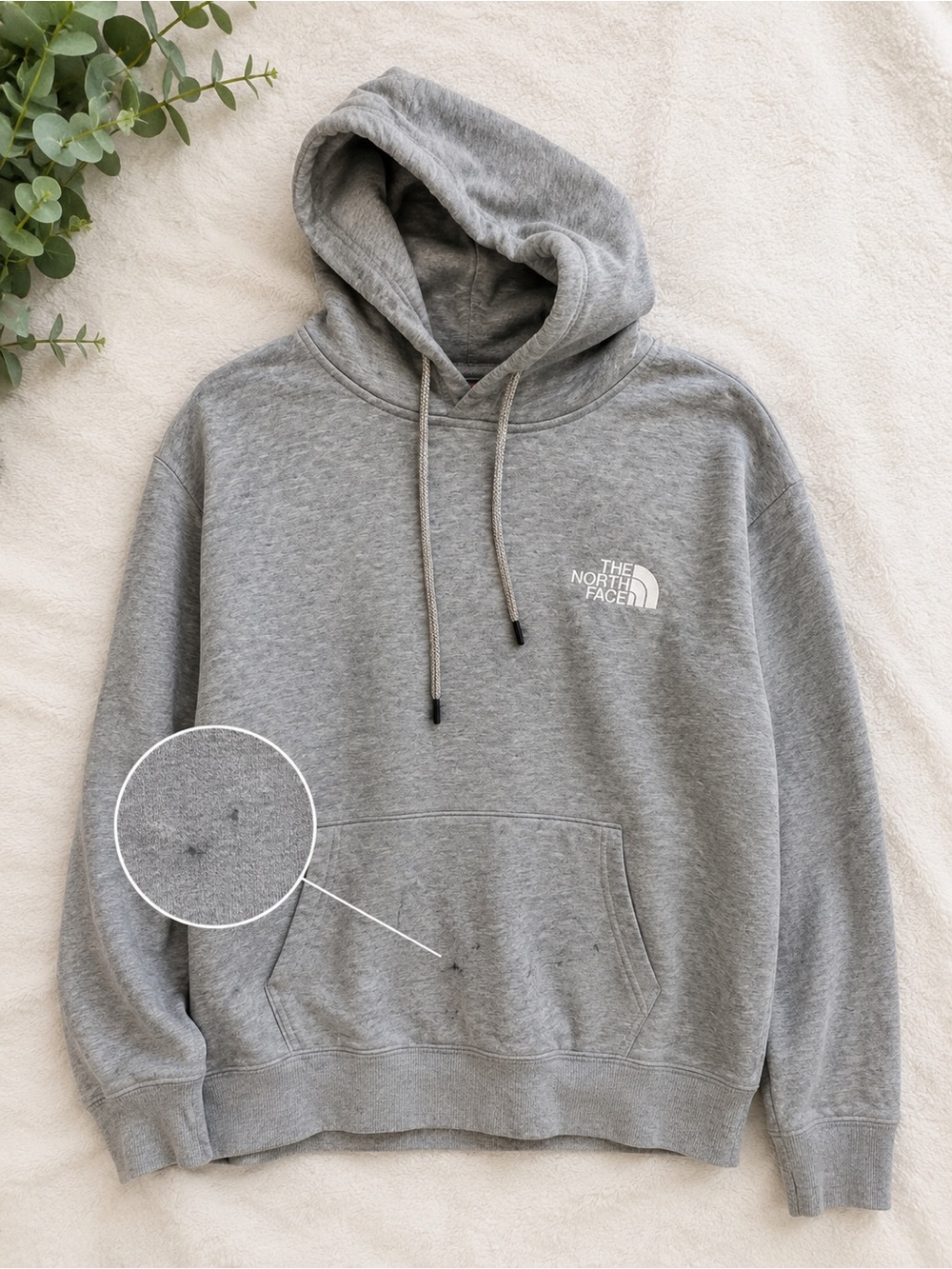 The North Face Gray Pullover Hoodie with Chest Logo